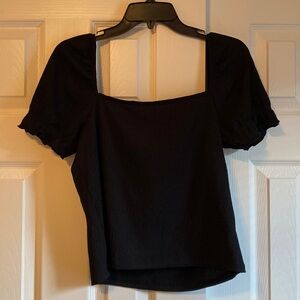 Black crop top blouse